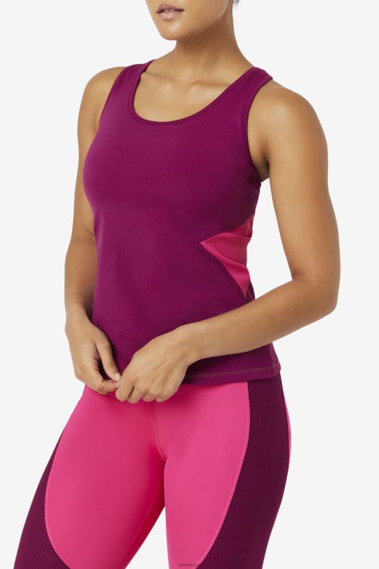 PPH0J1875 roxo magenta/rosa brilhante FILA regata fila uplift aberta racerback magenta roxo/rosa brilhante