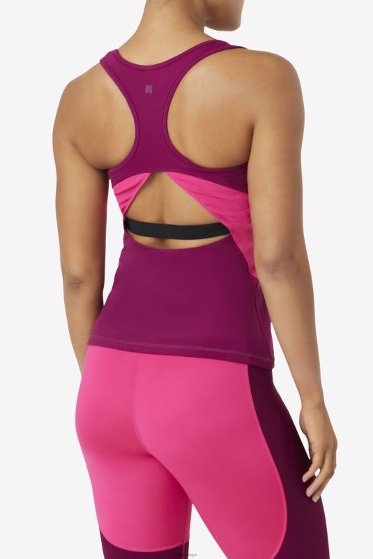 PPH0J1875 roxo magenta/rosa brilhante FILA regata fila uplift aberta racerback magenta roxo/rosa brilhante