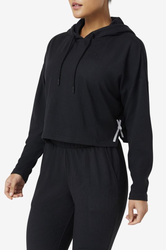 PPH0J1877 preto FILA fi-lux moletom cropped preto fila