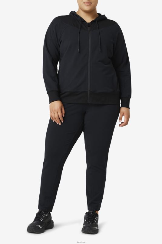 PPH0J1886 preto FILA moletom com capuz fi-lux slim full zip fila preto