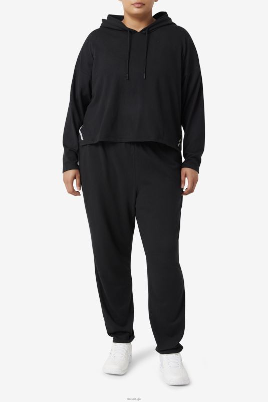 PPH0J1889 preto FILA fila com capuz cropped preto fi-lux