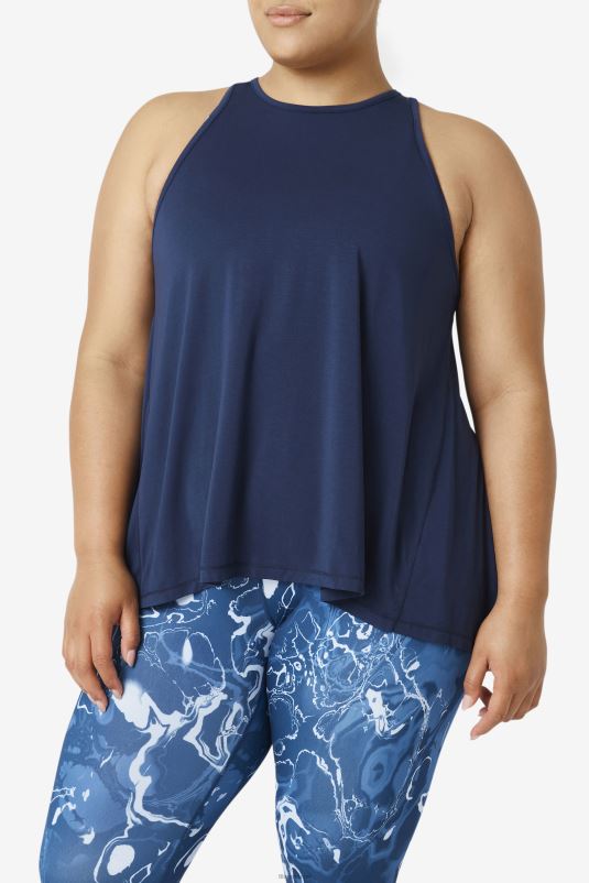 PPH0J1915 marinha FILA fila fi-lux regata com costas abertas azul marinho