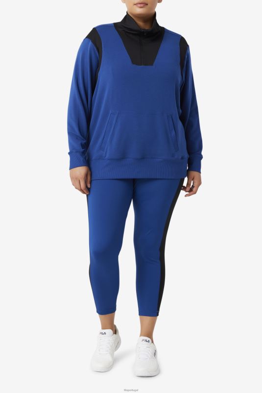 PPH0J1928 peônia marinho/preta FILA fi-lux half zip fila azul marinho/preto