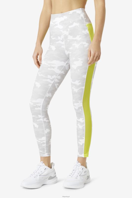 PPH0J1967 branco/enxofre FILA forza contraste 7/8 leggings branco/enxofre fila