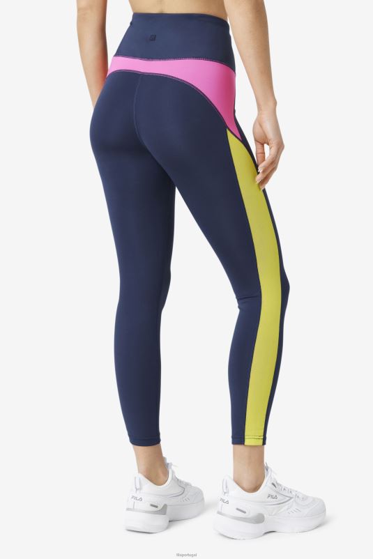 PPH0J1968 marinha/azaléia/enxofre FILA legging azul marinho/azaléia/enxofre forza contraste 7/8 fila