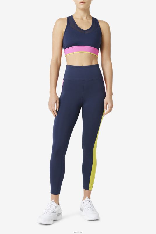 PPH0J1968 marinha/azaléia/enxofre FILA legging azul marinho/azaléia/enxofre forza contraste 7/8 fila