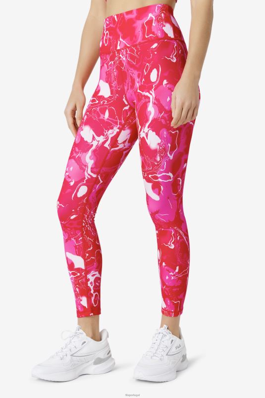 PPH0J1975 mármore rosa FILA legging fila forza elegante 7/8 rosa mármore