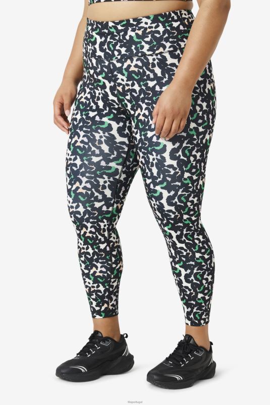 PPH0J1988 estampa animal preta FILA legging forza elegante 7/8 fila preto animal print