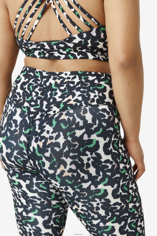 PPH0J1988 estampa animal preta FILA legging forza elegante 7/8 fila preto animal print