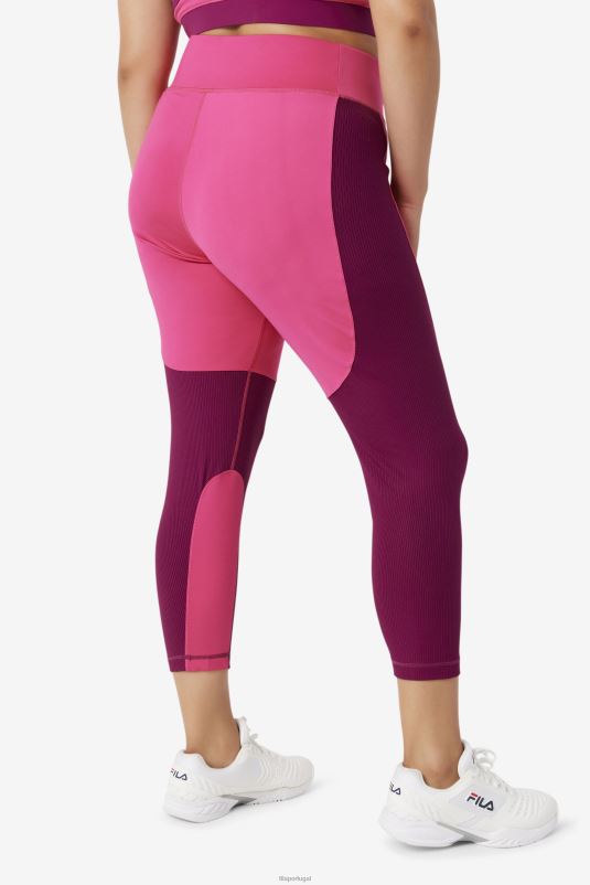 PPH0J2003 rosa brilhante/roxo magenta FILA legging longa texturizada forza rosa brilhante/magenta roxo fila