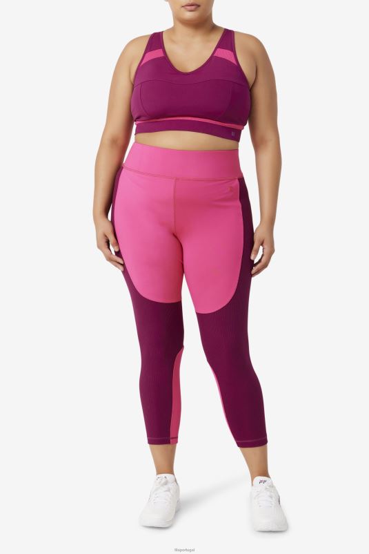 PPH0J2003 rosa brilhante/roxo magenta FILA legging longa texturizada forza rosa brilhante/magenta roxo fila