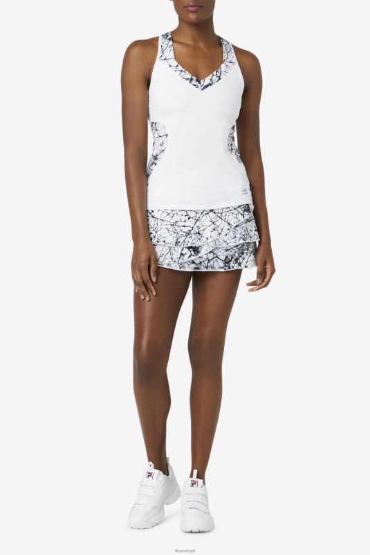 PPH0J2035 estampa mármore/branco FILA fila pickleball halter tank estampa mármore/branco