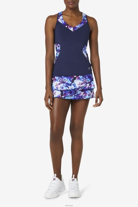 PPH0J2036 estampa marinho/marinho FILA pickleball halter tank fila navy print/navy