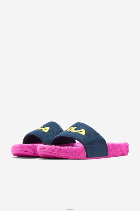 PPH0J205 oceano/roxo/amarelo FILA fila terry drifter slide ocean/roxo/amarelo