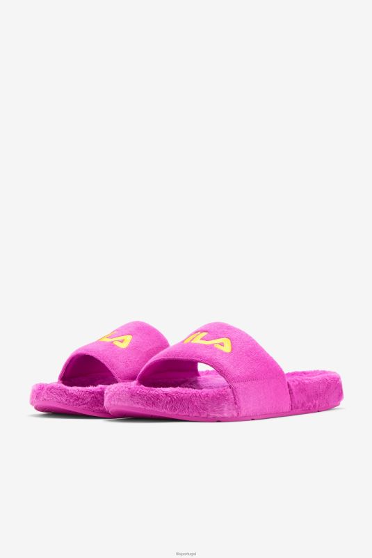 PPH0J206 roxo/amarelo/pequeno quatro FILA terry drifter slide fila roxo/amarelo/petit four