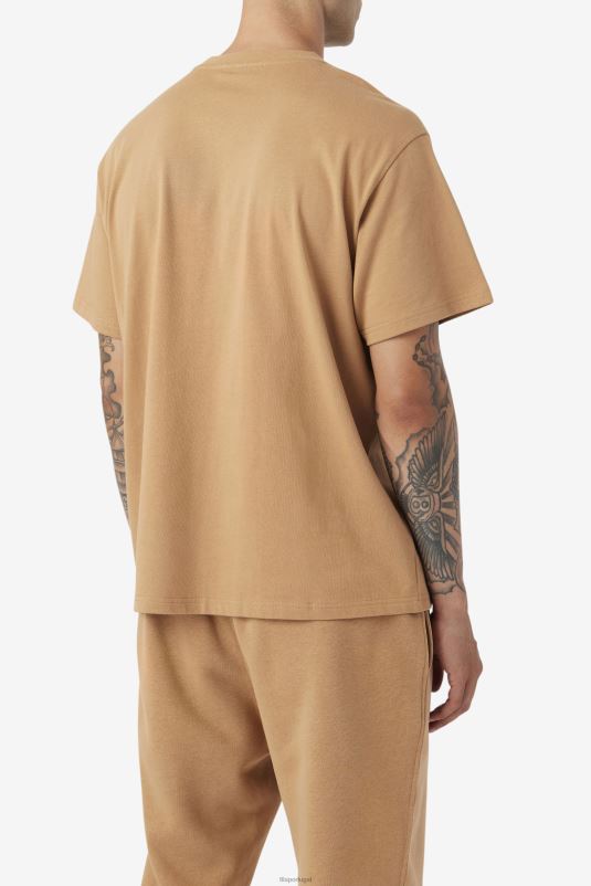 PPH0J217 marrom tabaco FILA fila 2pac patch tee marrom tabaco