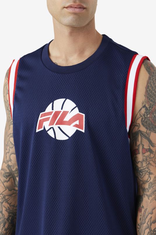 PPH0J218 marinho/vermelho/branco FILA camisa de basquete ovi fila azul marinho/vermelho/branco