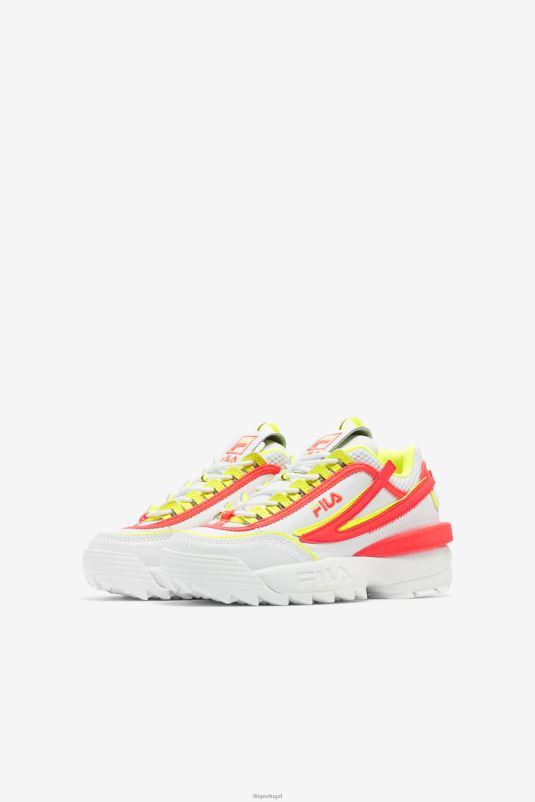 PPH0J2188 branco/coral ardente/amarelo FILA fila branco/fiery coral/amarelo disruptor infantil 2 exp