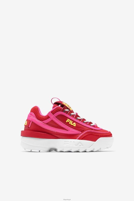 PPH0J2189 vermelho/rosa/amarelo FILA disruptor 2 exp infantil fila vermelho/rosa/amarelo