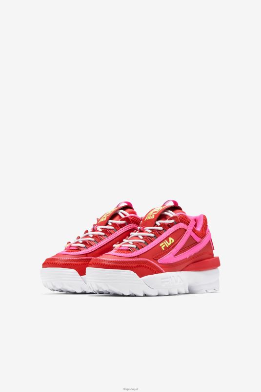 PPH0J2189 vermelho/rosa/amarelo FILA disruptor 2 exp infantil fila vermelho/rosa/amarelo
