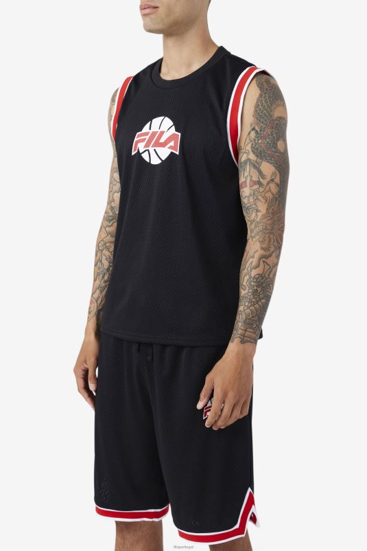 PPH0J219 preto/vermelho/branco FILA camisa de basquete fila ovi preta/vermelha/branca