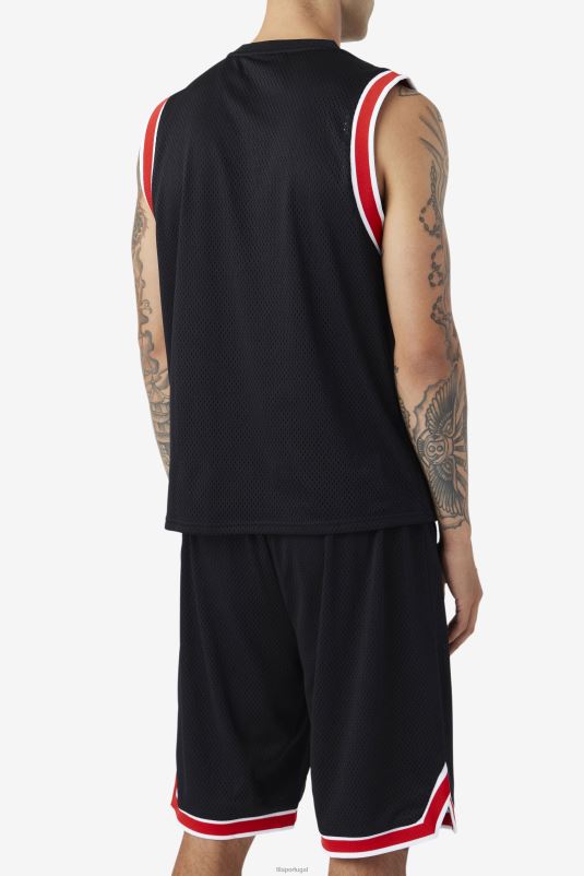 PPH0J219 preto/vermelho/branco FILA camisa de basquete fila ovi preta/vermelha/branca