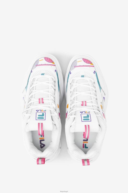 PPH0J2198 branco/chiclete/azul FILA disruptor 2 premium fila infantil branco/bubblegum/azul