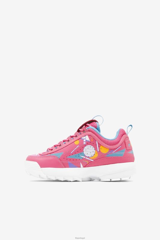 PPH0J2200 chiclete/azul/branco FILA fila bubblegum/azul/branco disruptor 2 premium infantil