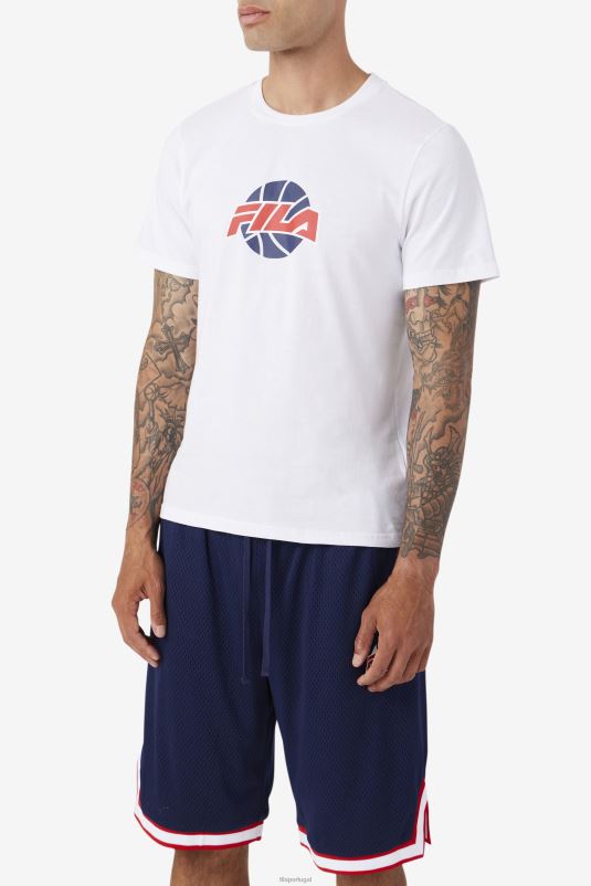 PPH0J222 branco/marinho/vermelho FILA camiseta nomi fila branca/marinho/vermelha