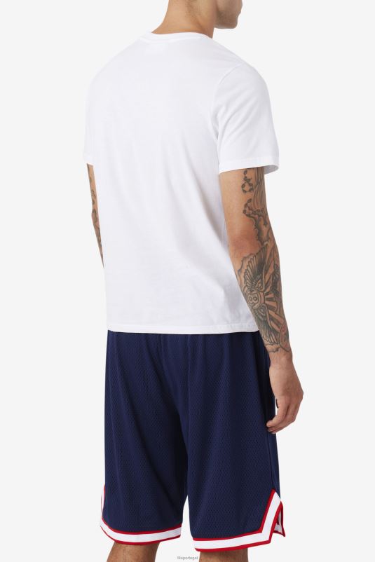 PPH0J222 branco/marinho/vermelho FILA camiseta nomi fila branca/marinho/vermelha