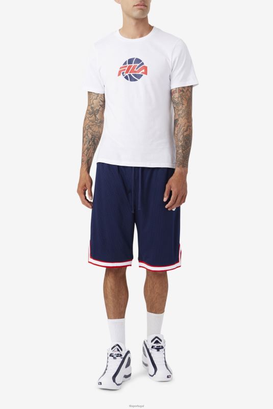 PPH0J222 branco/marinho/vermelho FILA camiseta nomi fila branca/marinho/vermelha