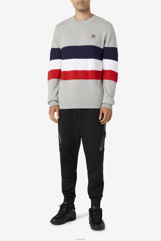 PPH0J231 cinza claro marga/casaco/branco FILA suéter fila willkie cinza claro/peacoat/branco