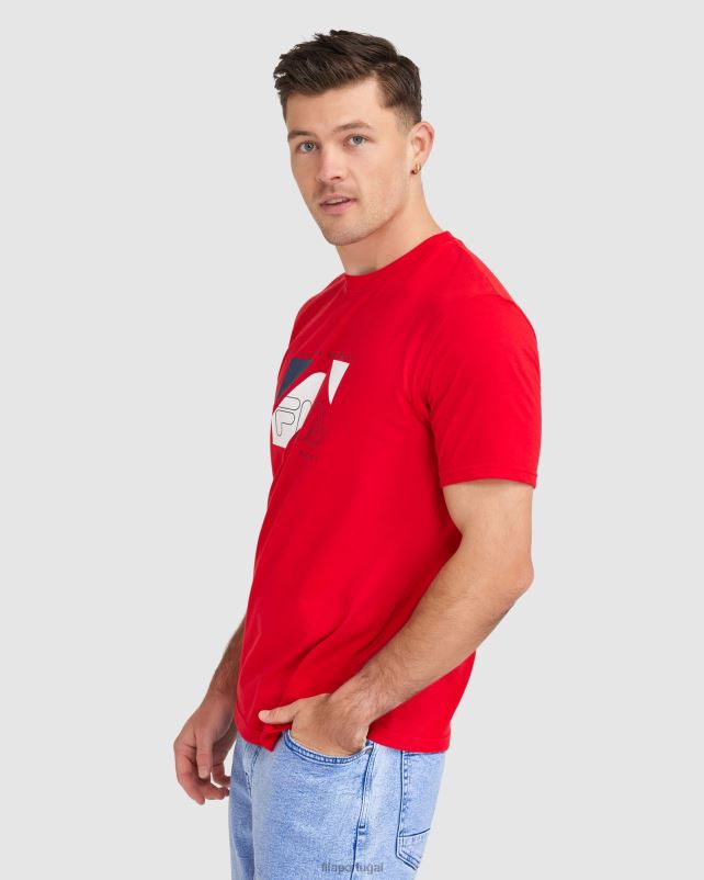 PPH0J2322 vermelho FILA camiseta shaw masculina vermelha fila