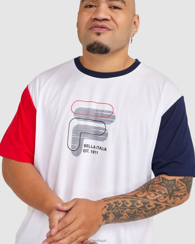 PPH0J2365 branco FILA fila fila masculina plus lennox camiseta branca
