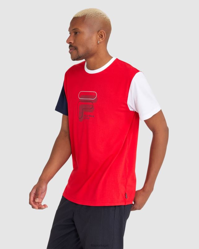 PPH0J2368 vermelho FILA camiseta fila lennox masculina vermelha