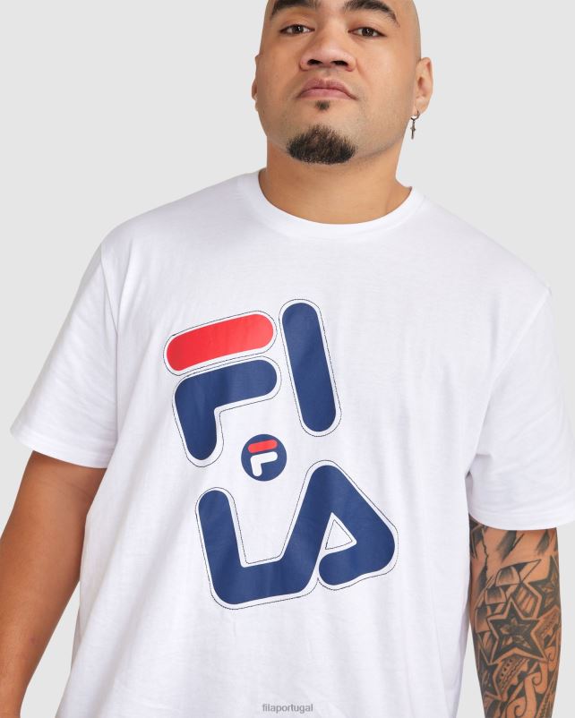 PPH0J2369 branco FILA camiseta fila plus masculina kiley branca