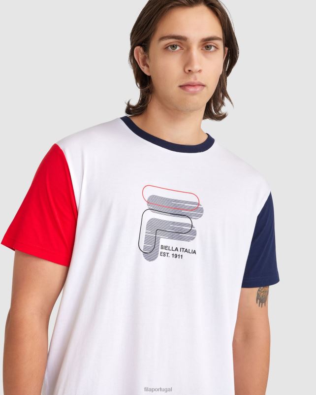 PPH0J2378 branco FILA camiseta fila lennox masculina branca
