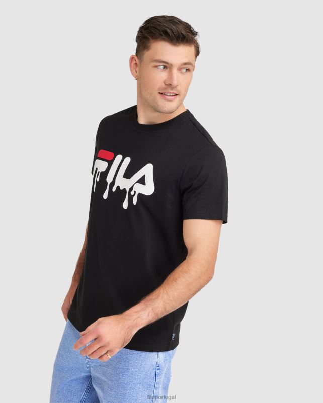 PPH0J2401 preto FILA camiseta fila matthew masculina preta