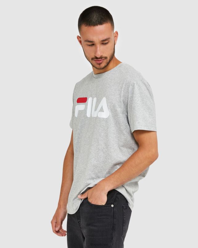 PPH0J2435 mármore prateado FILA camiseta clássica unissex fila silver marle