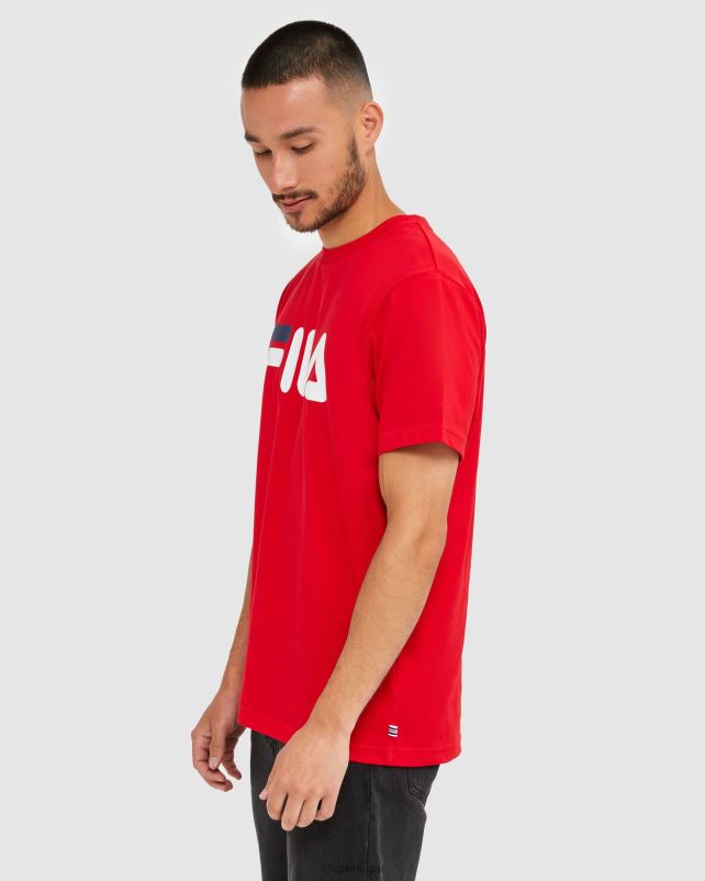 PPH0J2440 vermelho FILA camiseta fila vermelha clássica unissex