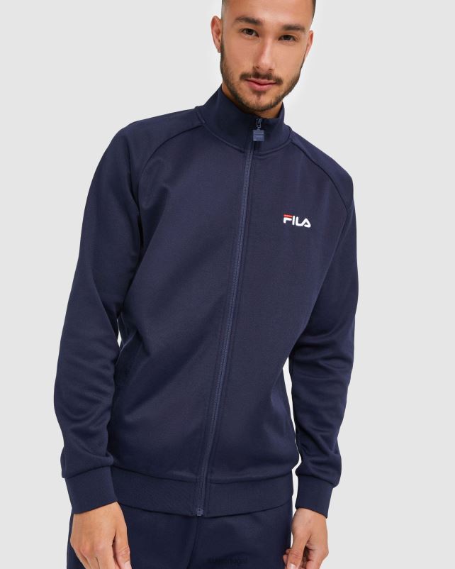 PPH0J2454 nova marinha FILA nova jaqueta com zíper masculina clássica azul marinho fila