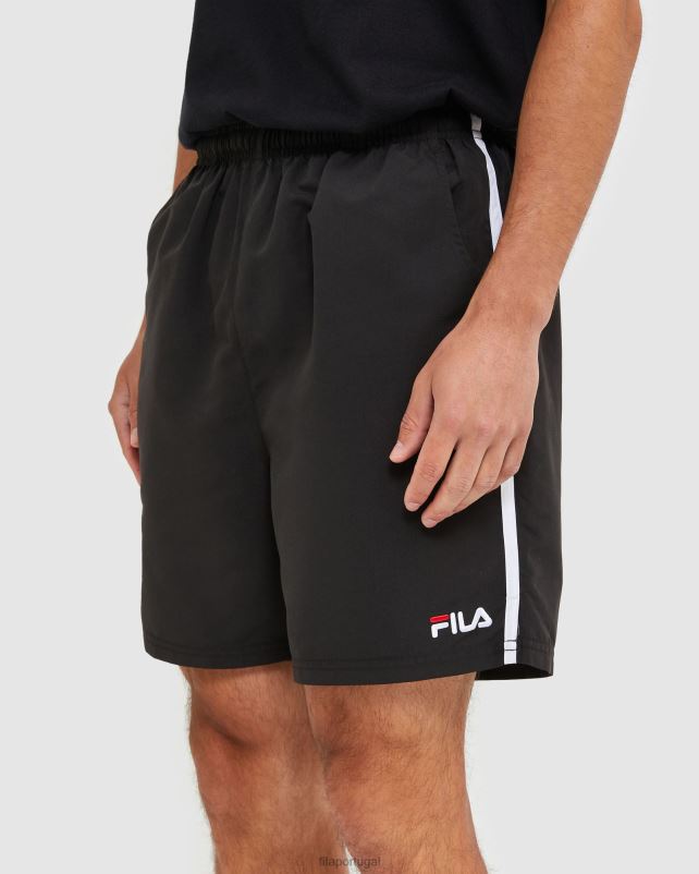PPH0J2457 preto FILA short de microfibra masculino fila classic preto