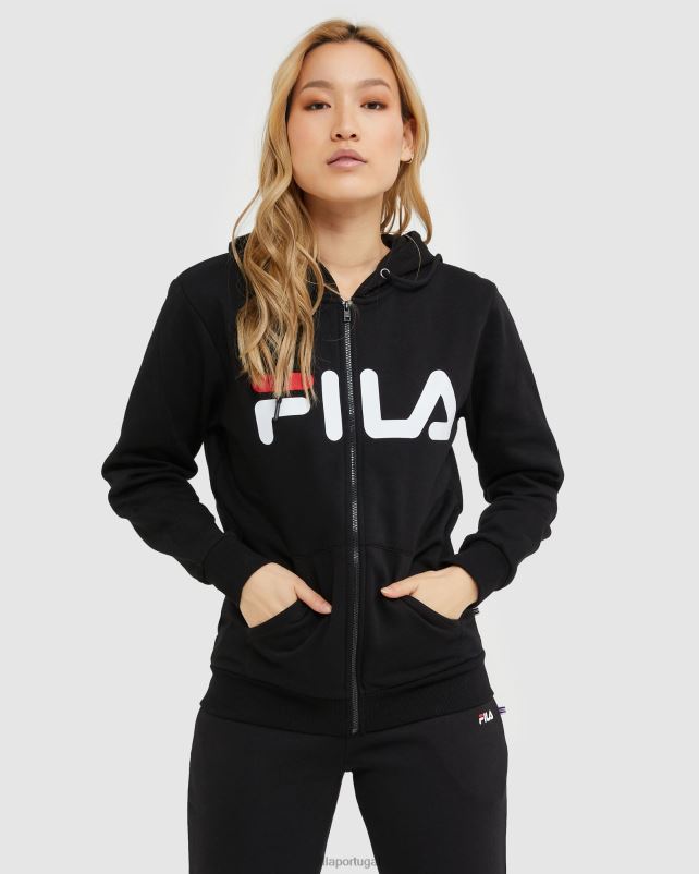 PPH0J2461 preto FILA jaqueta fila unissex zip preta