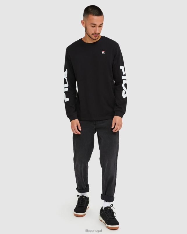 PPH0J2463 preto FILA camiseta fila classic masculina preta