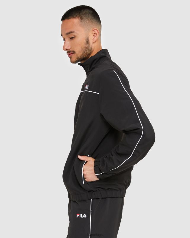 PPH0J2464 preto FILA jaqueta de microfibra masculina fila preta clássica