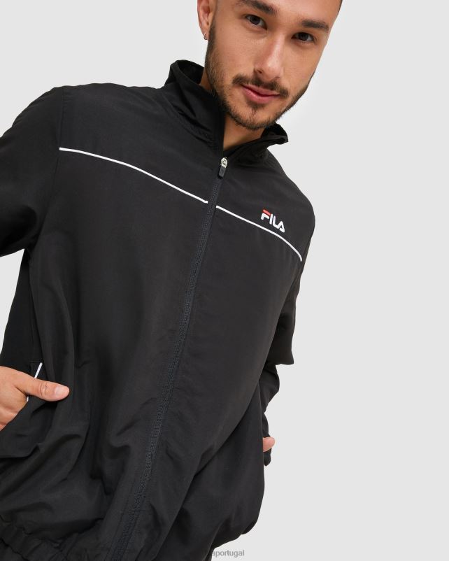 PPH0J2464 preto FILA jaqueta de microfibra masculina fila preta clássica