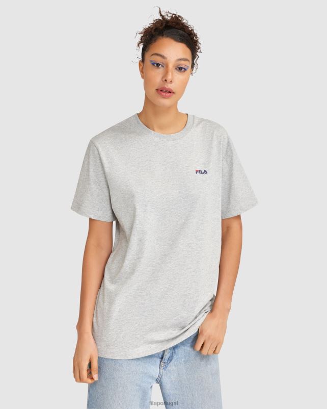 PPH0J2475 mármore prateado FILA camiseta silver marle fila unissex clássica 2