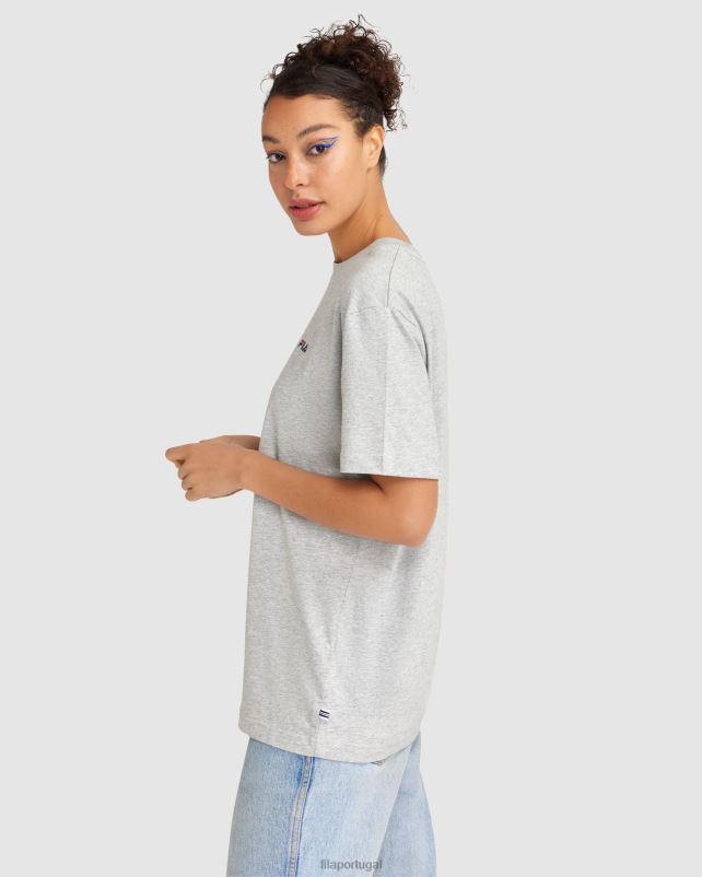PPH0J2475 mármore prateado FILA camiseta silver marle fila unissex clássica 2