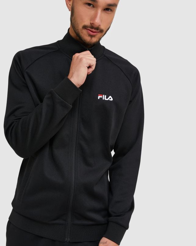 PPH0J2489 preto FILA jaqueta clássica masculina com zíper preta fila