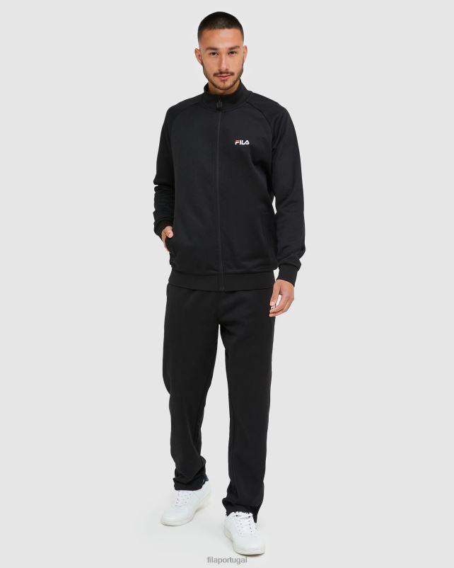 PPH0J2489 preto FILA jaqueta clássica masculina com zíper preta fila